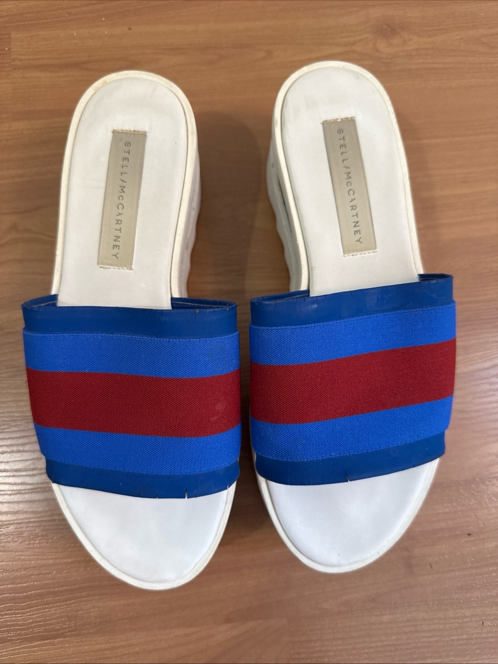 Stella McCartney Blue and Red Slide Mules